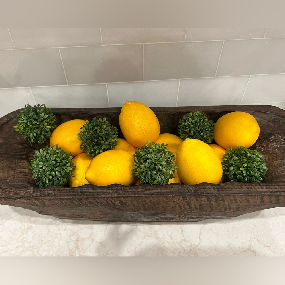 Lemons and Greenery-wooded bowl not included